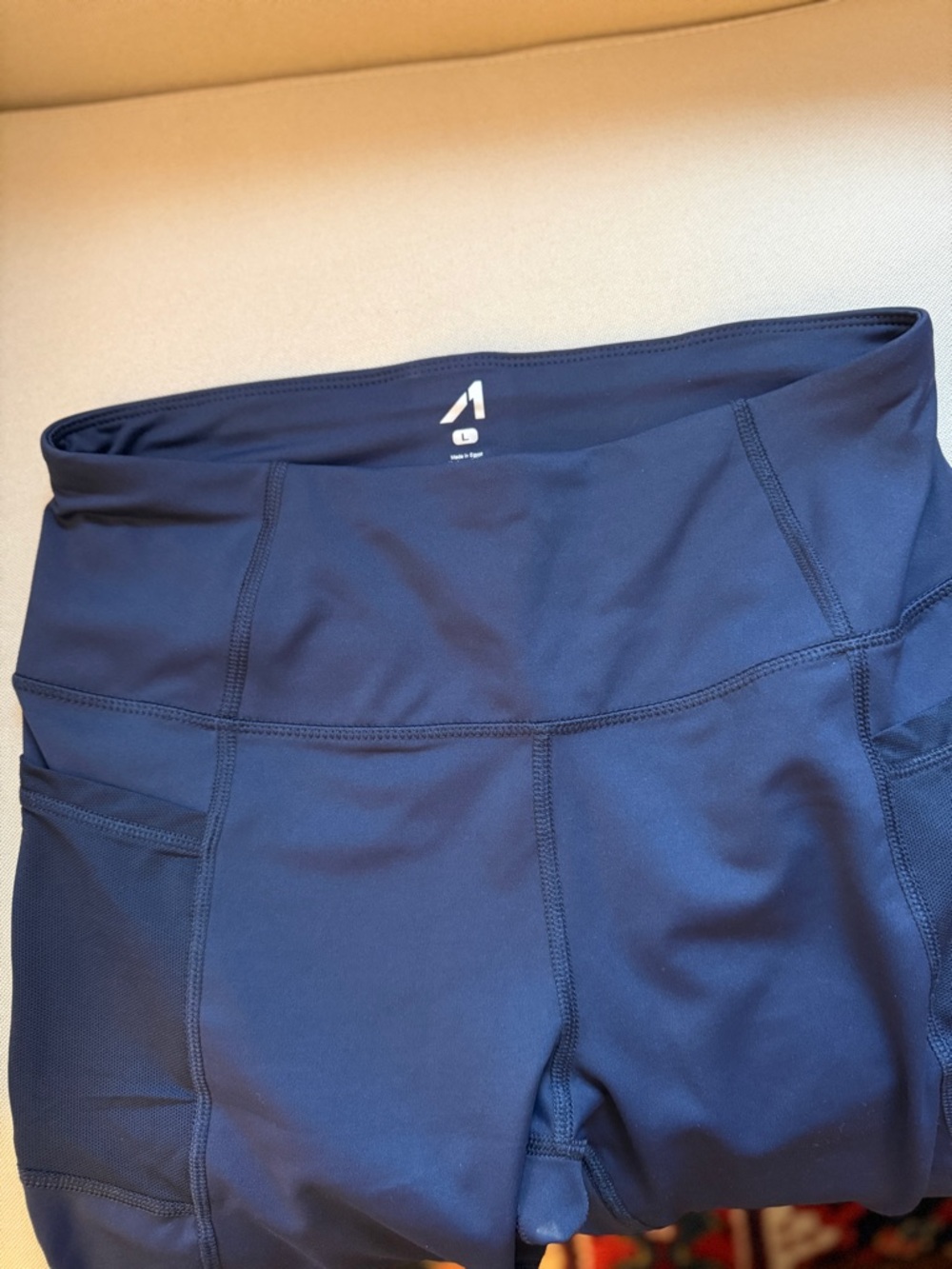 Yoga Deep Navy High-Rise Leggings with Side Pockets